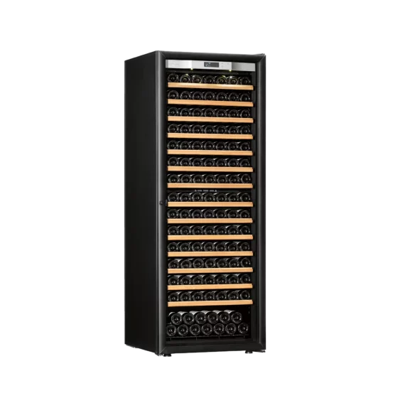 Wine cellar big capacity free-standing black with handle and black glass door