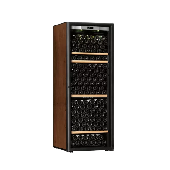 Design wine cellar big capacity free-standing black with black glass door