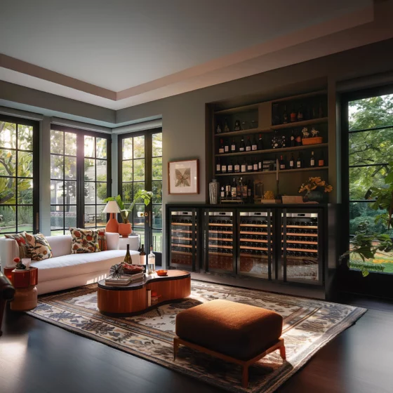 Four design wine cellar small capacity with glass doors
